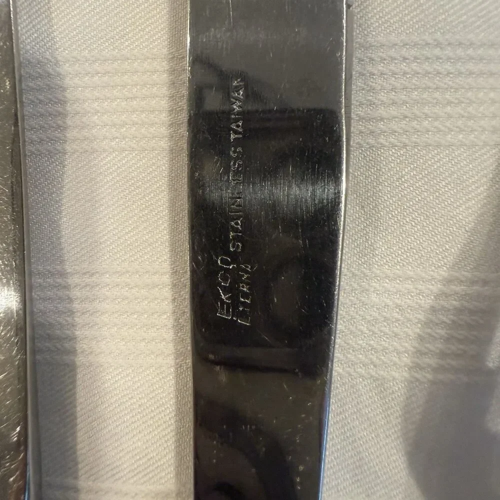 Ekco Eterna Rose Cotillion Stainless Flatware Knife Fork Spoon 13 Pc Vintage